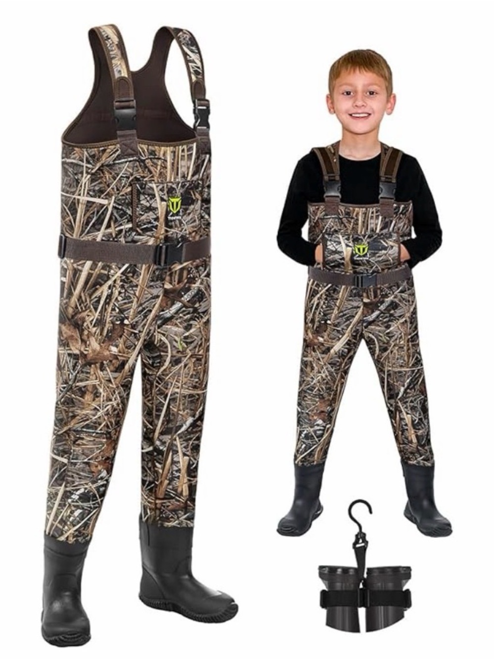 Tidewe PVC Nylon Waterproof Chest Waders Size 4/5 Toddler Fishing & Hunting